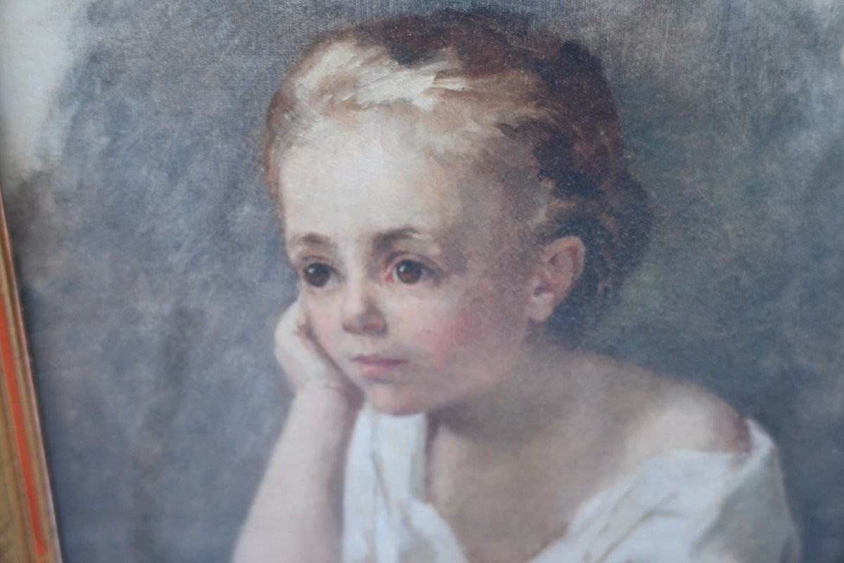 Pastel , jeune fille pensive , d époque Restauration XIX-photo-2