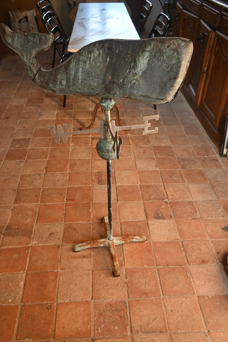 Rare Copper Weathervane Decorated With A Sperm Whale, North America -photo-2