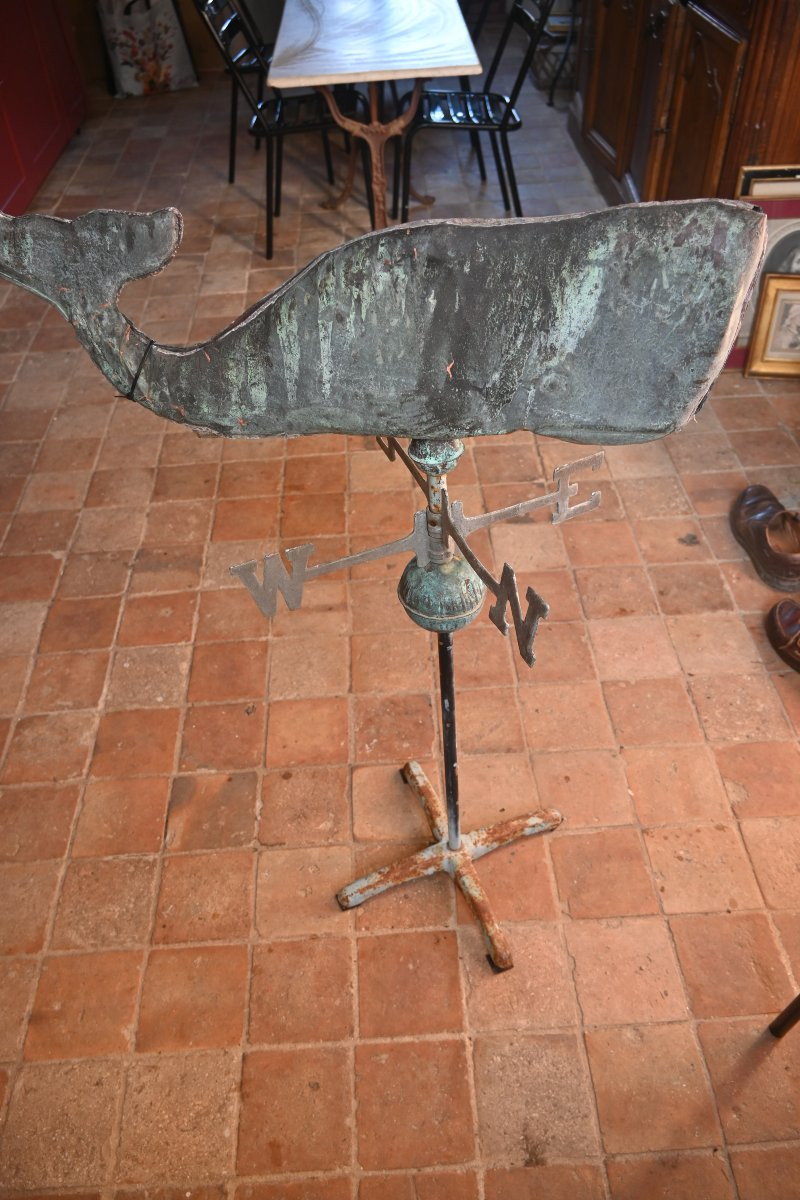 Rare Copper Weathervane Decorated With A Sperm Whale, North America -photo-3