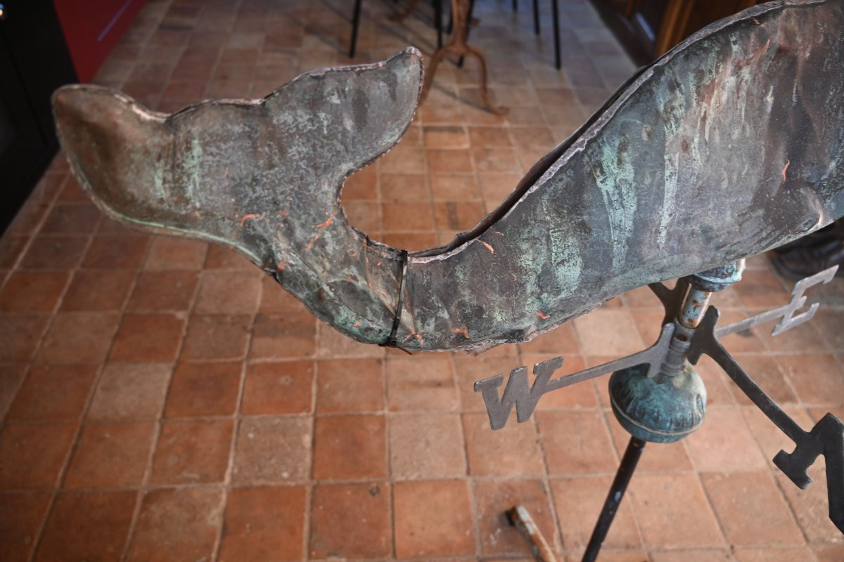 Rare Copper Weathervane Decorated With A Sperm Whale, North America -photo-3