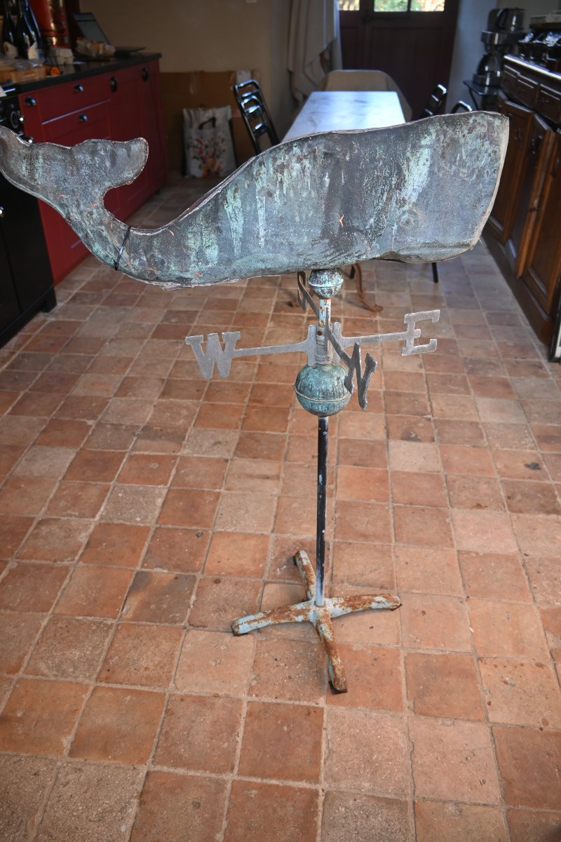 Rare Copper Weathervane Decorated With A Sperm Whale, North America -photo-4
