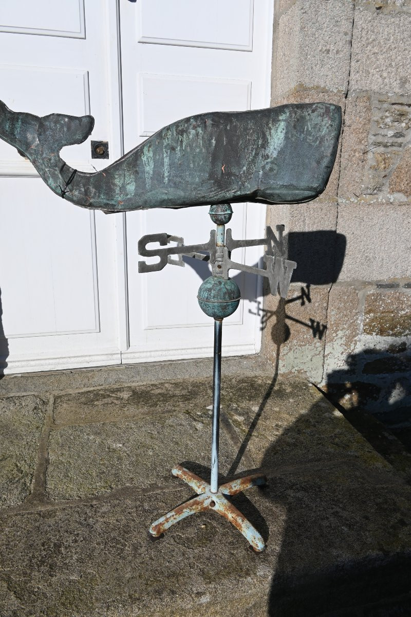 Rare Copper Weathervane Decorated With A Sperm Whale, North America -photo-5