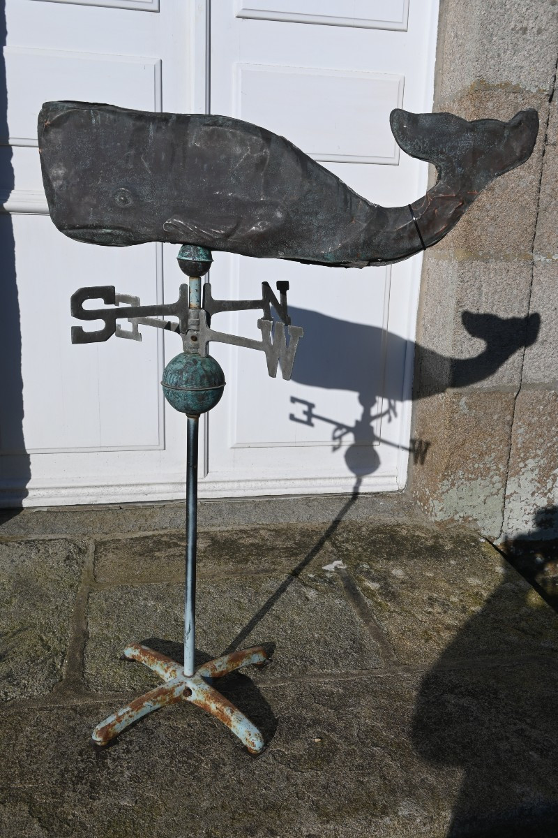 Rare Copper Weathervane Decorated With A Sperm Whale, North America 