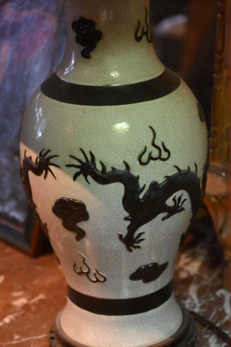 Pair Of Dragon Lamps From Nanking, 19th Century-photo-6