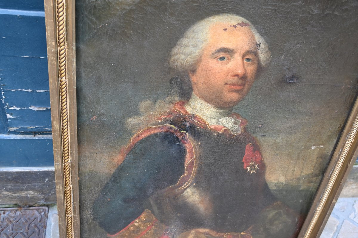 Portrait Of An 18th-century Man, Naval Commander, Order Of Saint Louis, Viscount Of La Bretonnière-photo-3