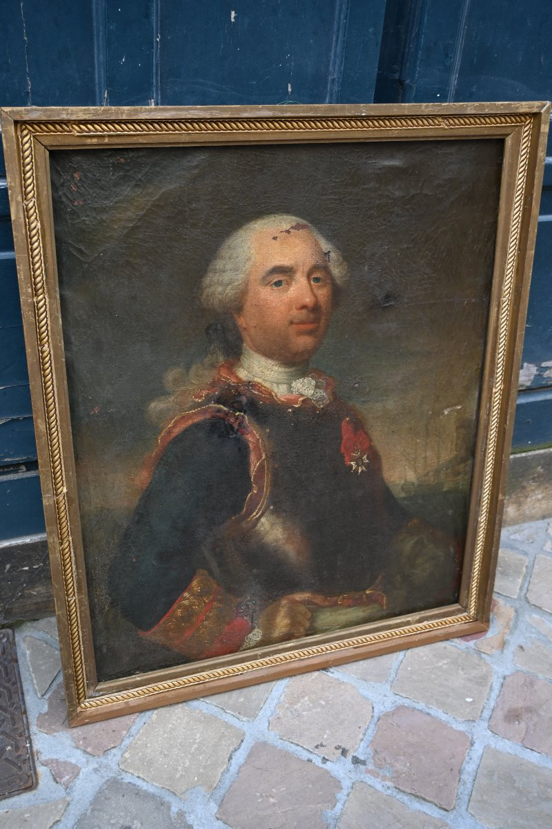 Portrait Of An 18th-century Man, Naval Commander, Order Of Saint Louis, Viscount Of La Bretonnière-photo-1