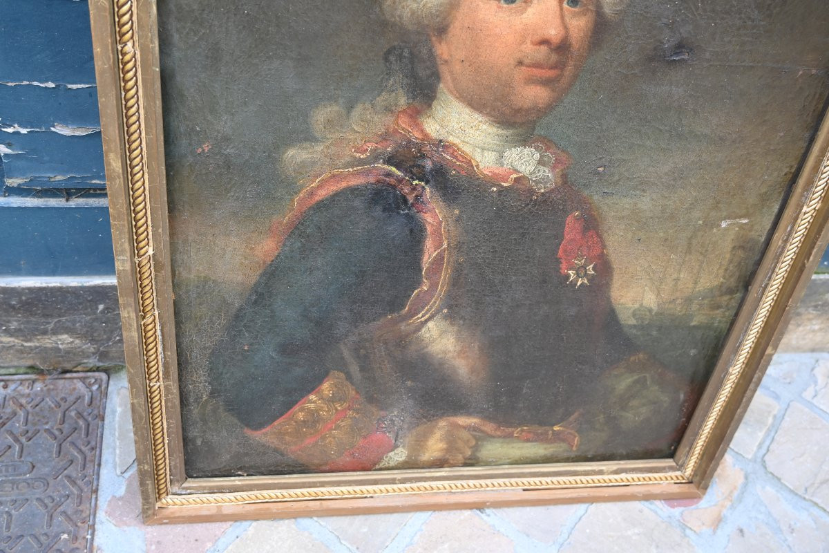 Portrait Of An 18th-century Man, Naval Commander, Order Of Saint Louis, Viscount Of La Bretonnière-photo-2