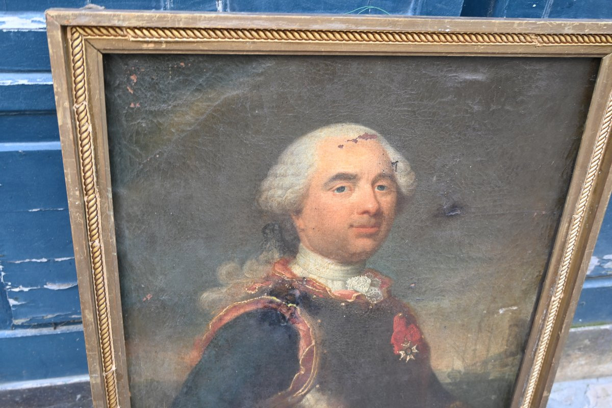 Portrait Of An 18th-century Man, Naval Commander, Order Of Saint Louis, Viscount Of La Bretonnière-photo-4