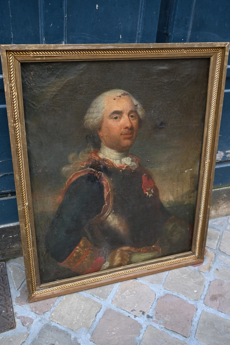Portrait Of An 18th-century Man, Naval Commander, Order Of Saint Louis, Viscount Of La Bretonnière