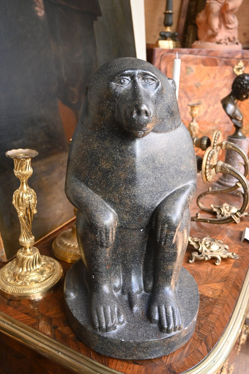 Statue de Thot , dieu égyptien, représenté en babouin , -photo-2