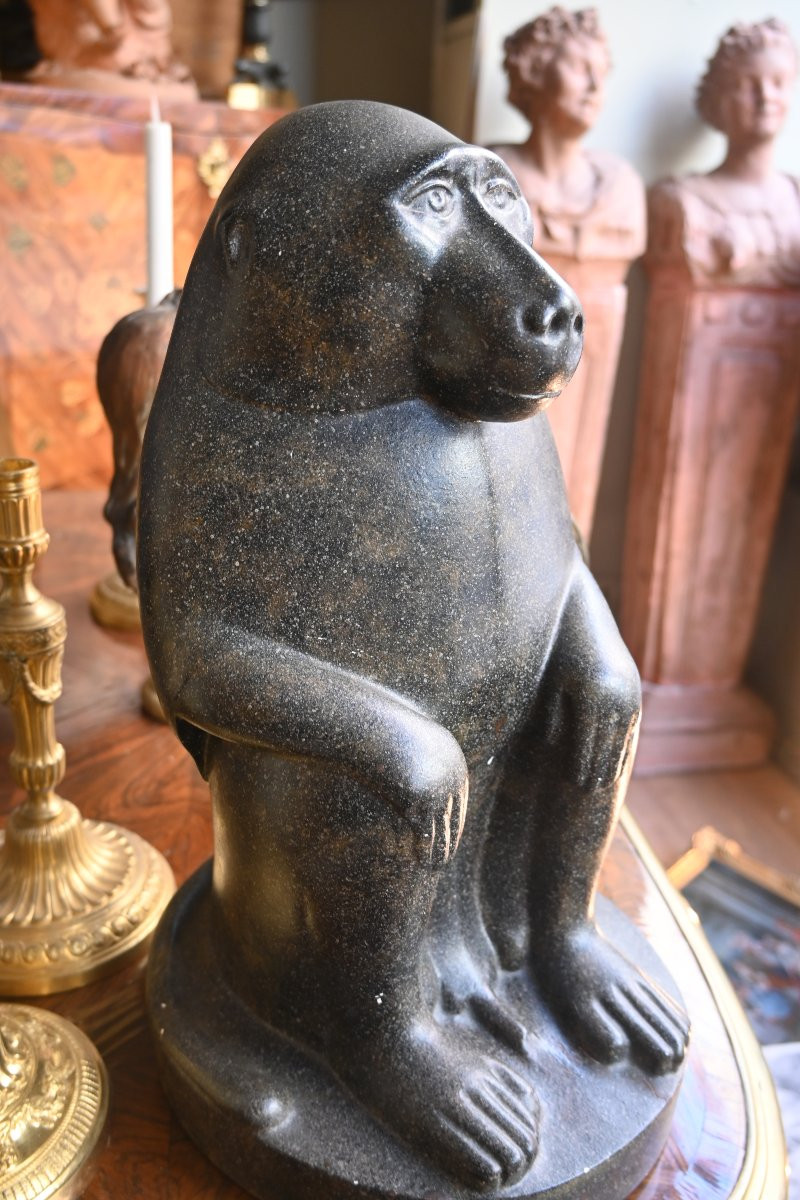 Statue de Thot , dieu égyptien, représenté en babouin , -photo-3