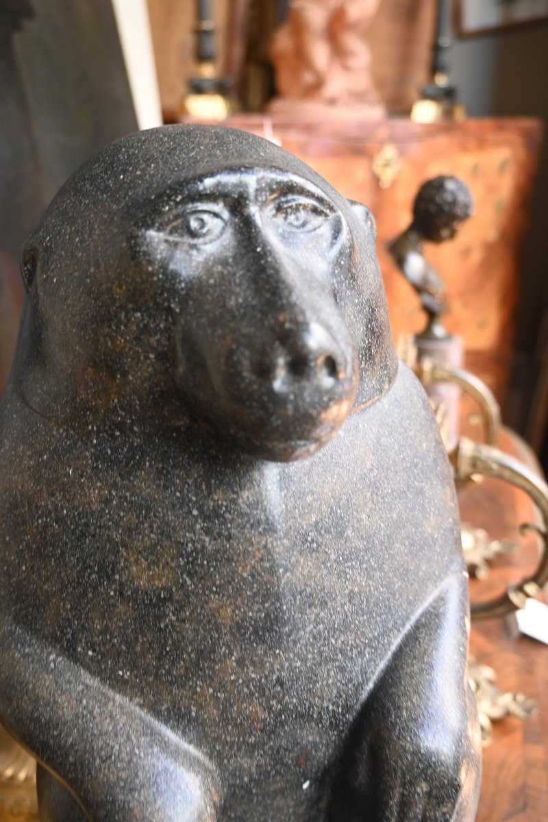 Statue de Thot , dieu égyptien, représenté en babouin , -photo-4