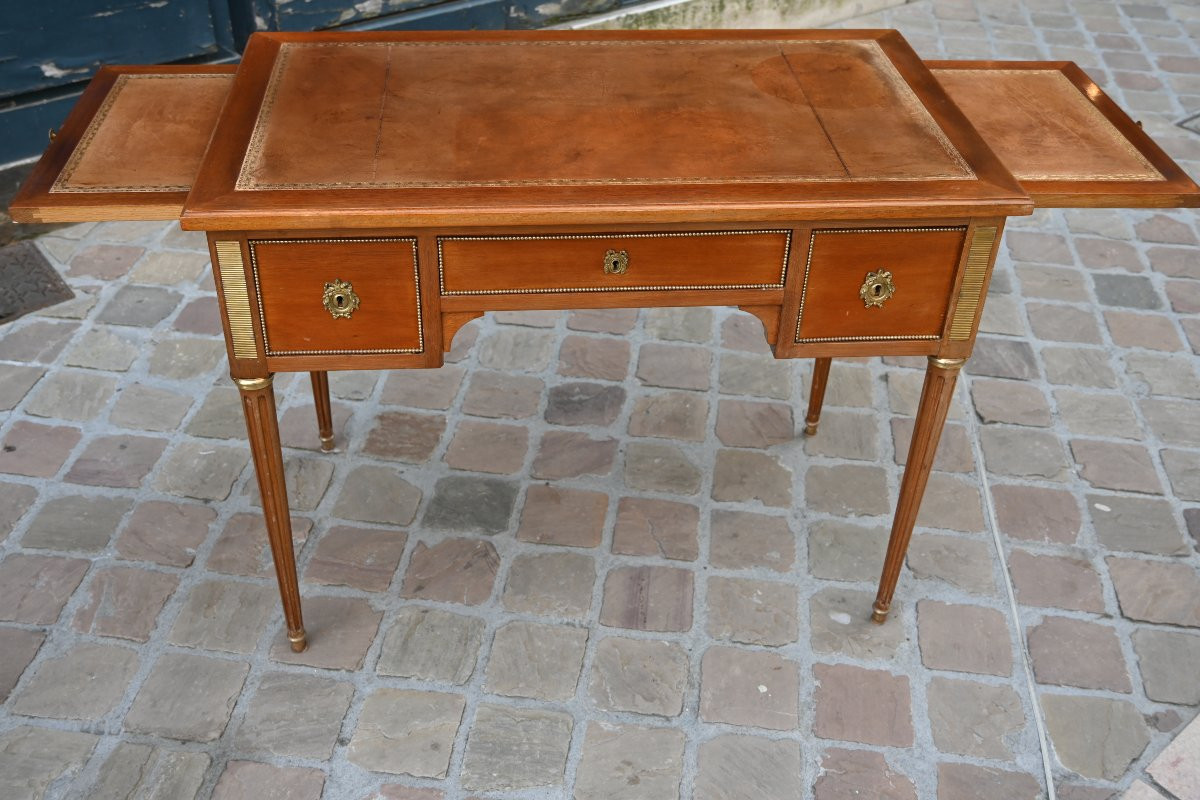 Louis XVI Style Mahogany Flat Desk-photo-2