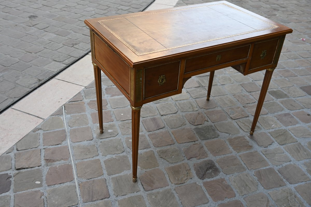 Louis XVI Style Mahogany Flat Desk-photo-2