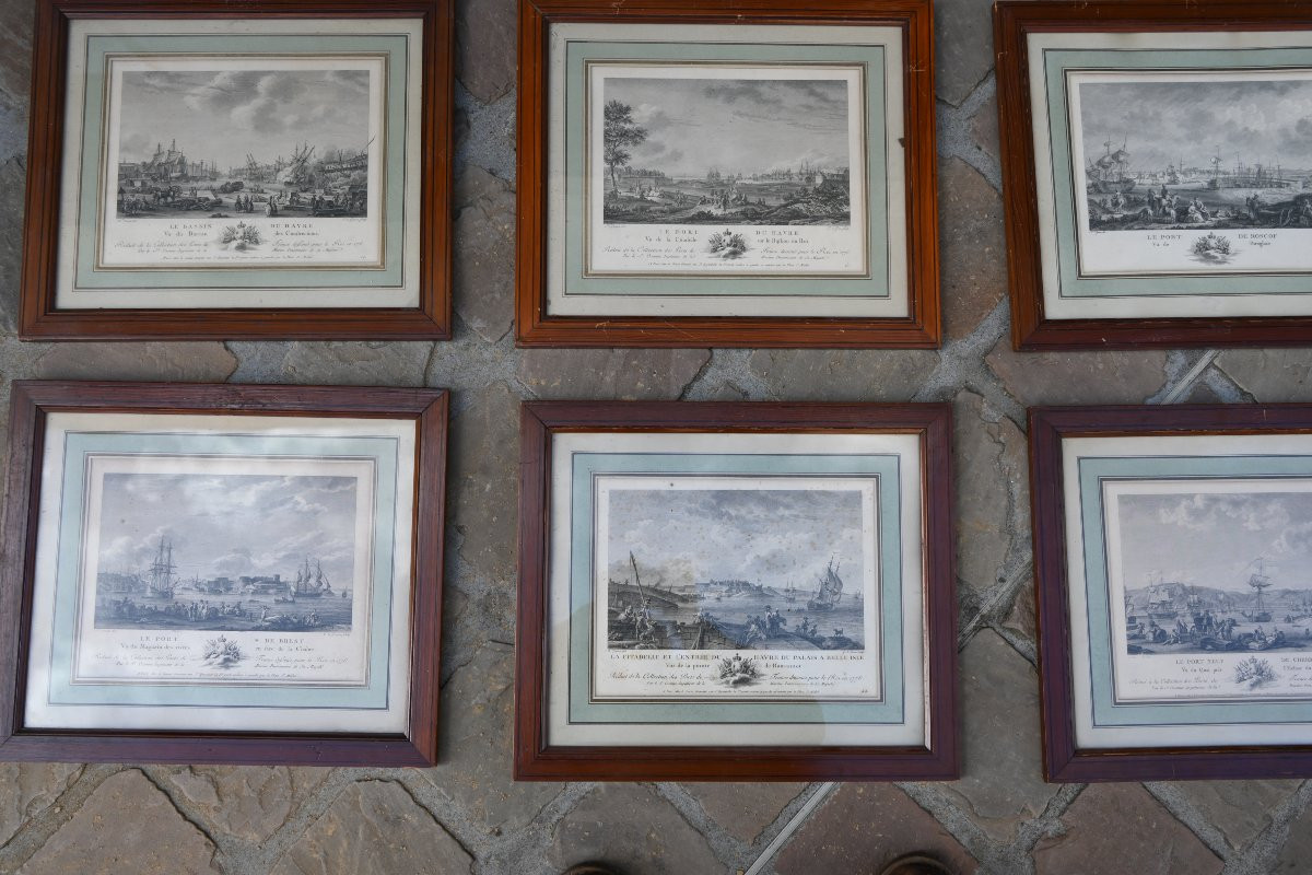 Ozane, A Series Of Nine Engravings Of Major French Ports In The 18th Century-photo-4