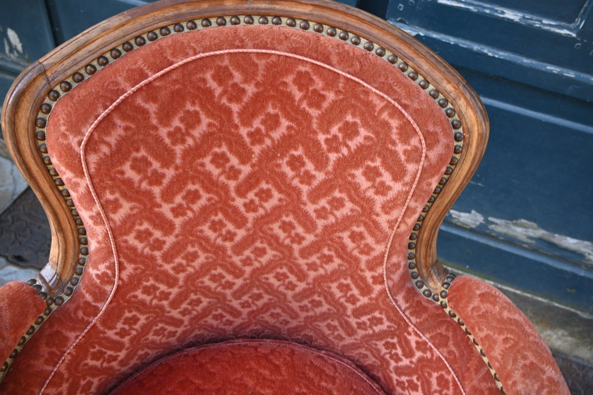 Bergère coin de feu d époque Louis XV , estampillée du XVIII-photo-3