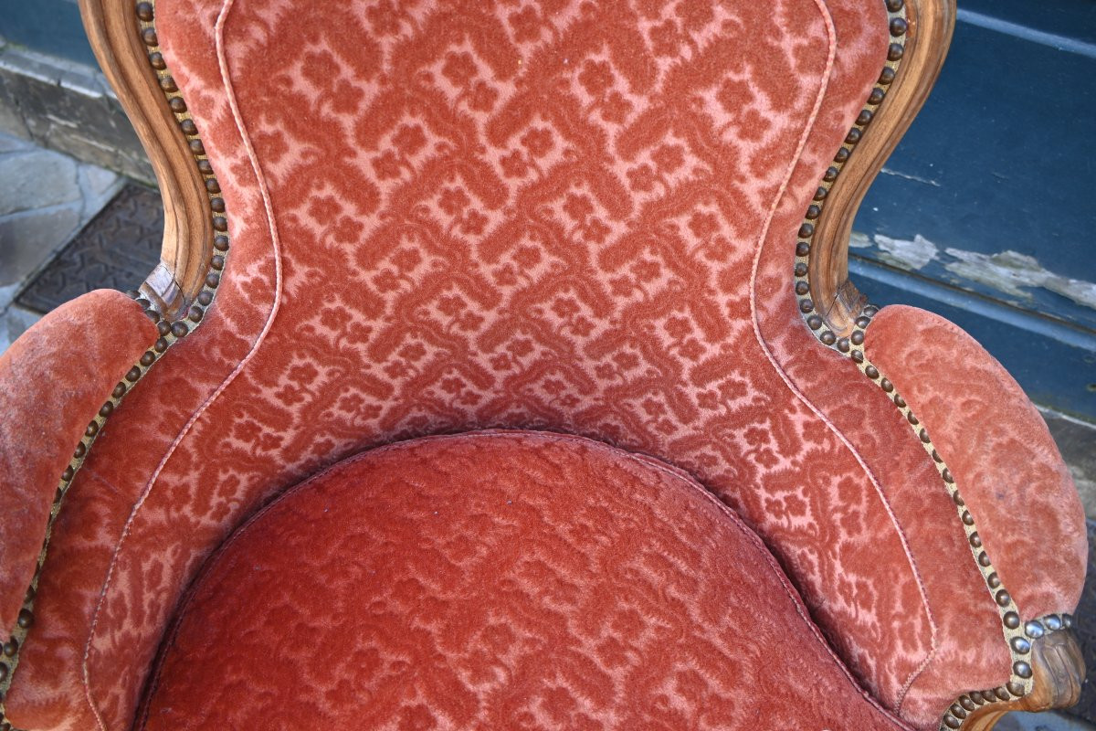 Bergère coin de feu d époque Louis XV , estampillée du XVIII-photo-4