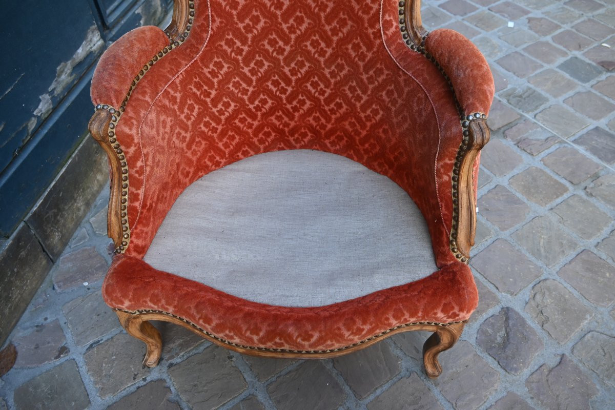 Bergère coin de feu d époque Louis XV , estampillée du XVIII-photo-3