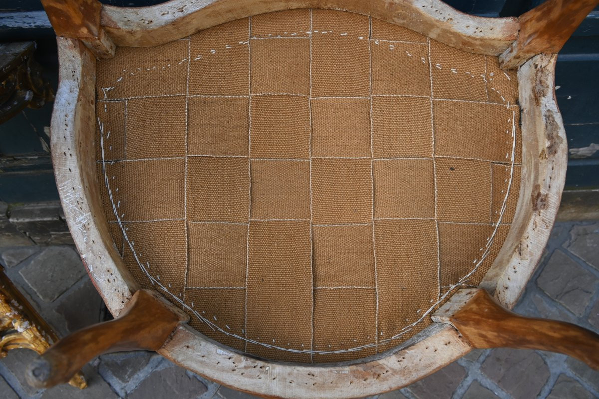 Bergère coin de feu d époque Louis XV , estampillée du XVIII-photo-5