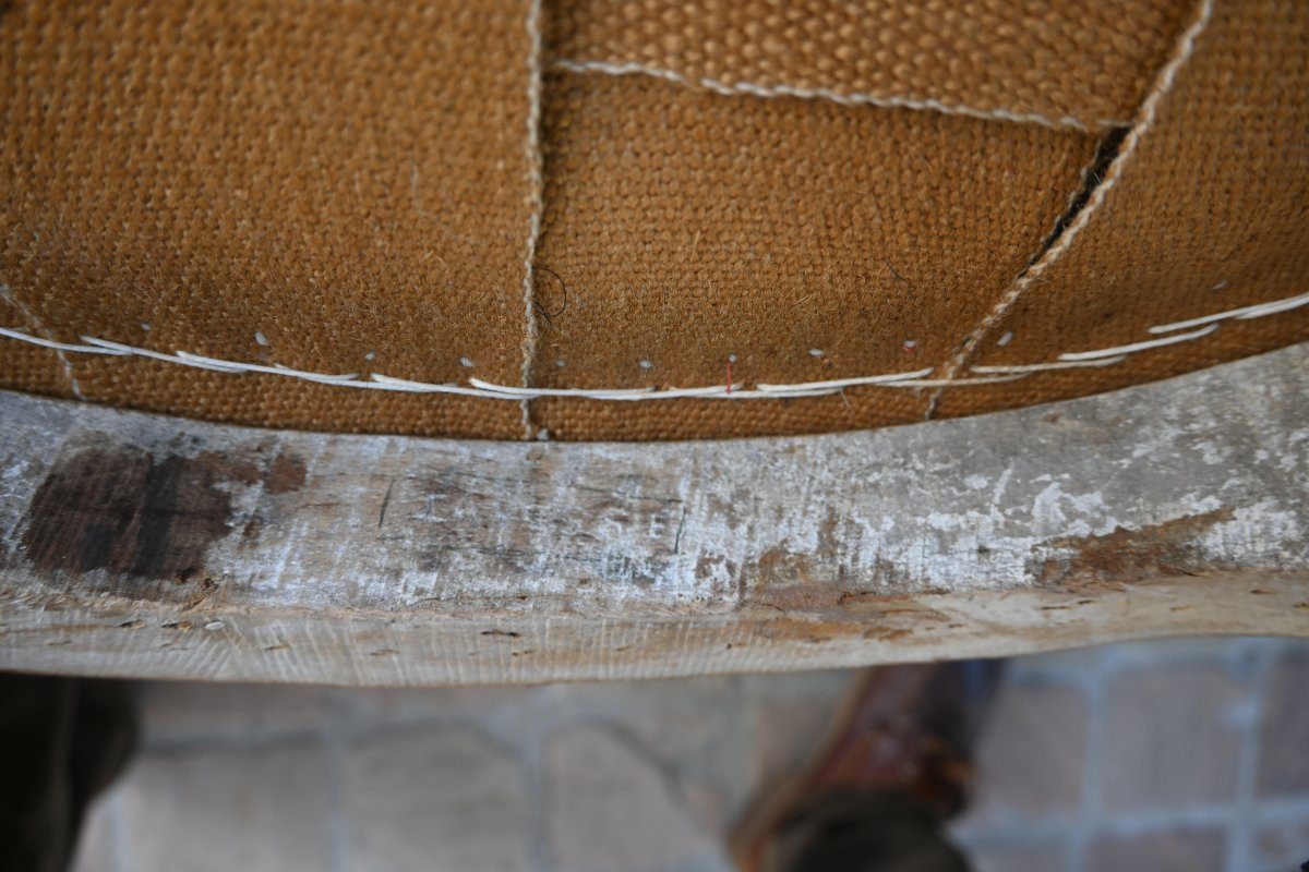 Bergère coin de feu d époque Louis XV , estampillée du XVIII-photo-6