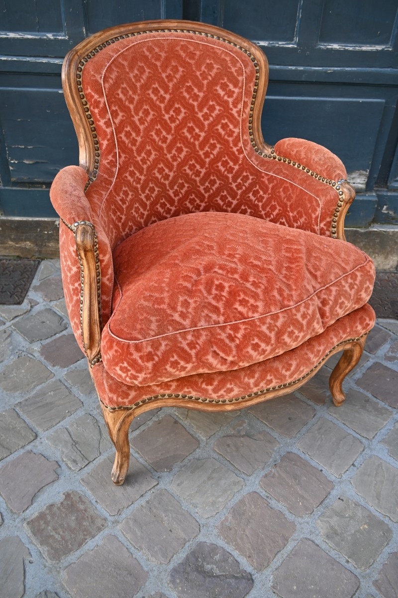 Bergère coin de feu d époque Louis XV , estampillée du XVIII-photo-7