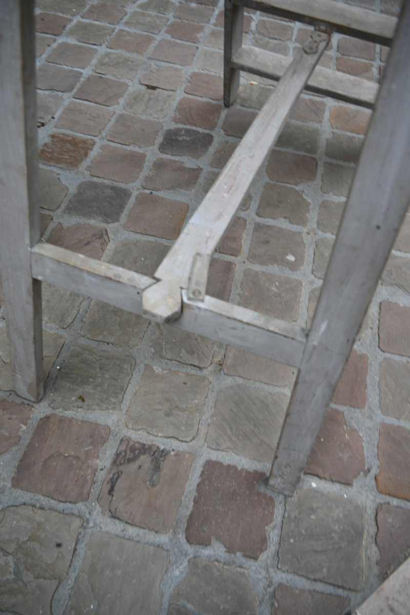 Rare Set Of Three Stepladders From The National Library Of Paris, 19th Century-photo-2