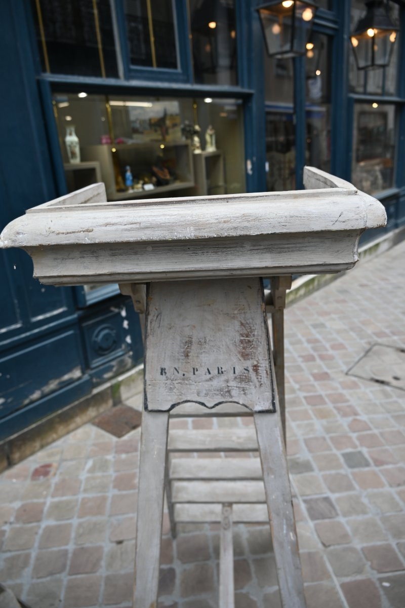Rare Set Of Three Stepladders From The National Library Of Paris, 19th Century-photo-6