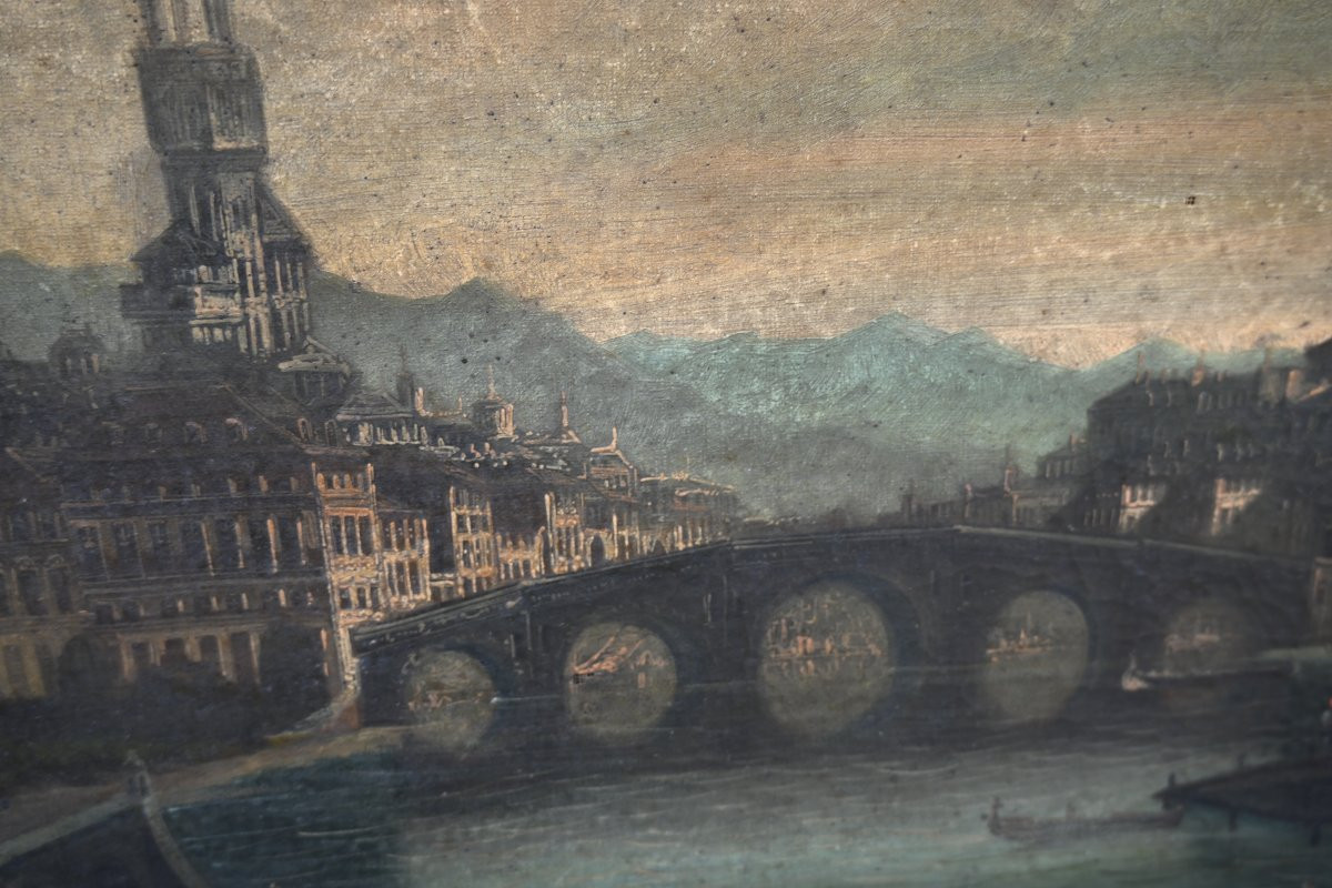 Ecole italienne du début du XVIII vue de Florence-photo-3