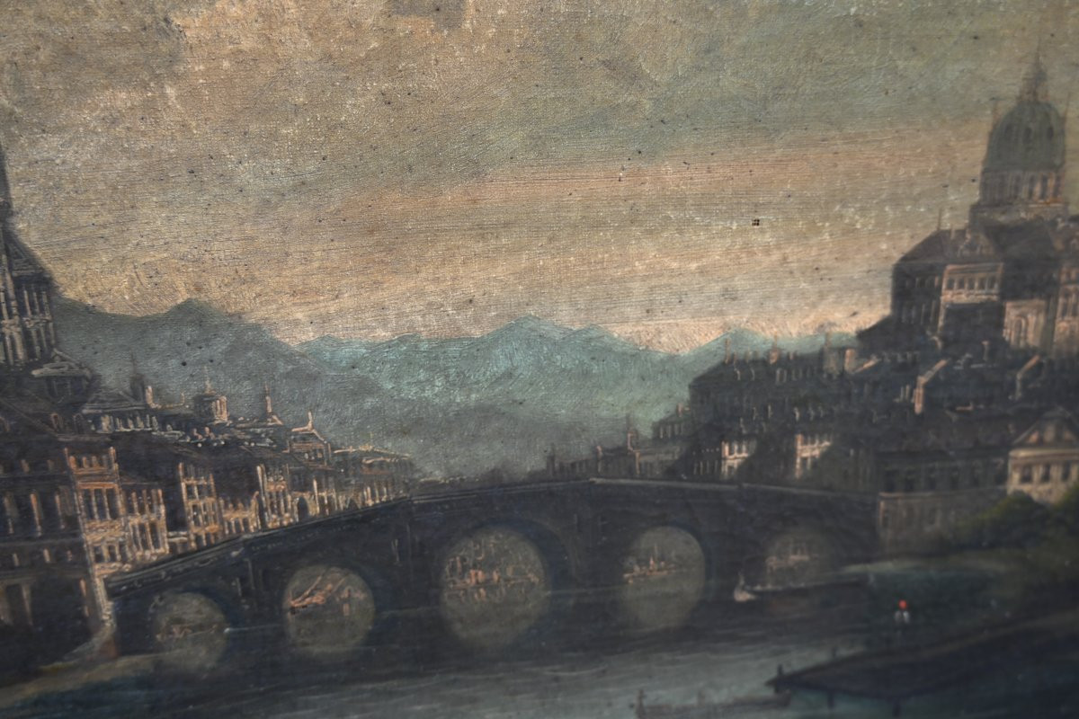 Ecole italienne du début du XVIII vue de Florence-photo-4