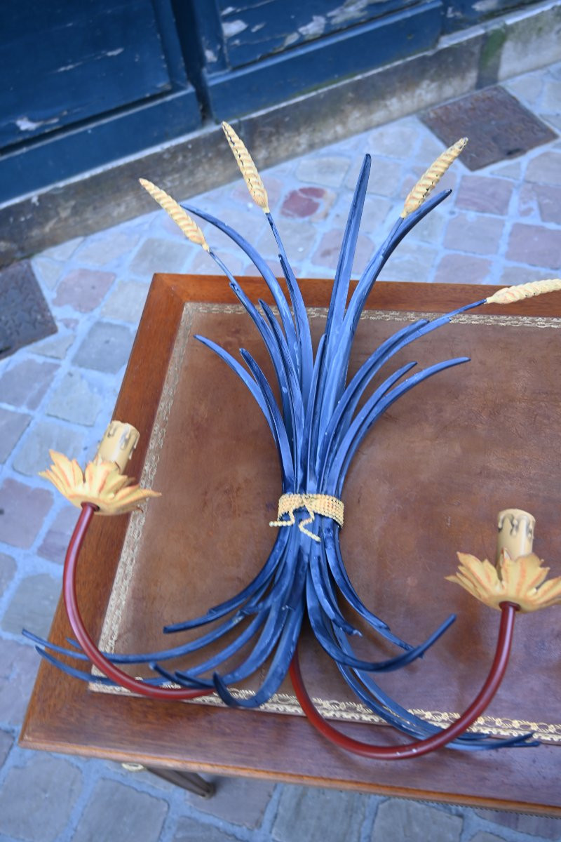 Pair Of Wheat Sheaf Wall Sconces XX-photo-3