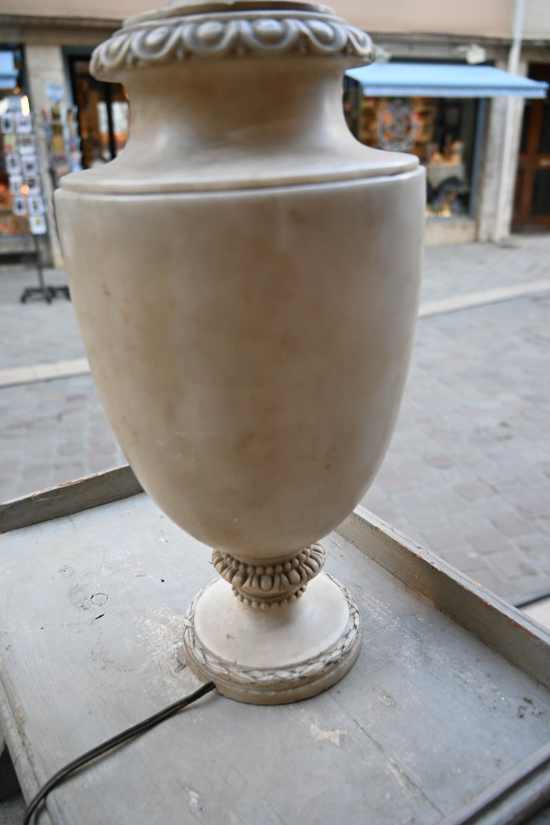 Marble Vase With Putti, 19th Century-photo-4