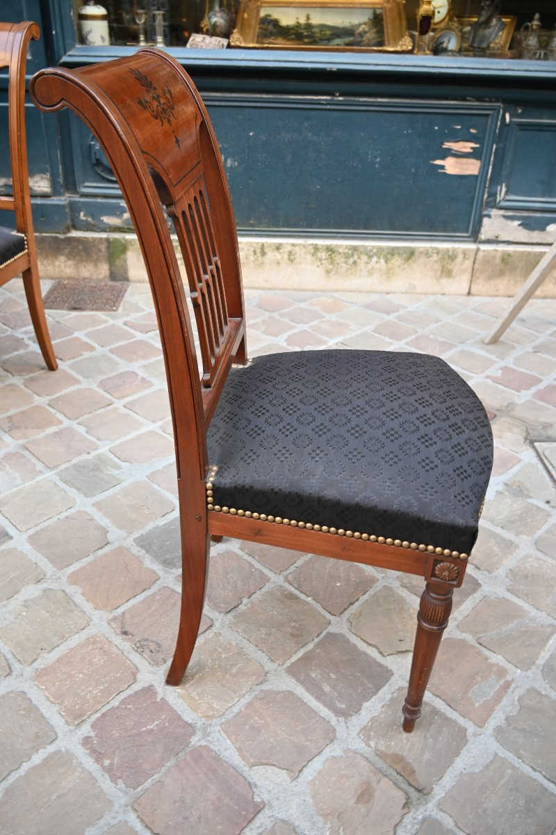 An Elegant Set Of Eight Directoire-style Chairs Attributed To Chapuis-photo-4