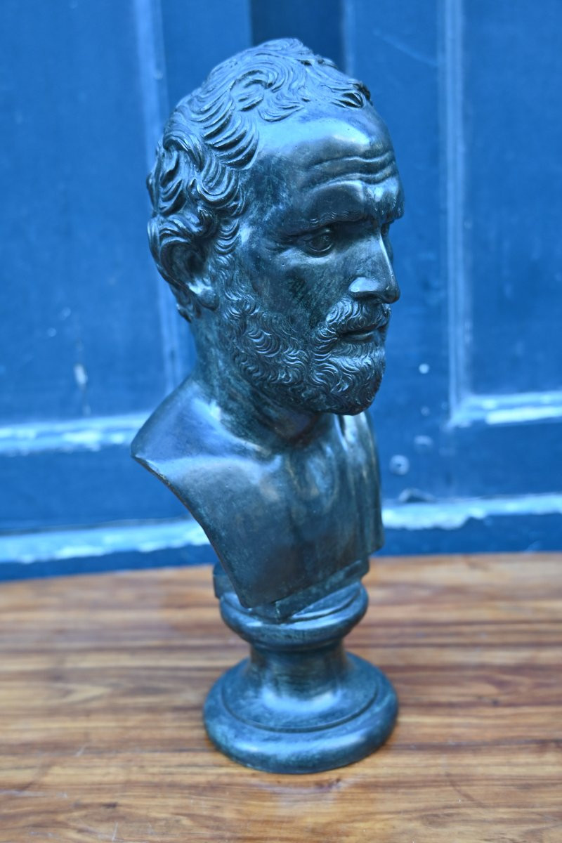 Buste d un philosophe bronze , Italie -photo-3