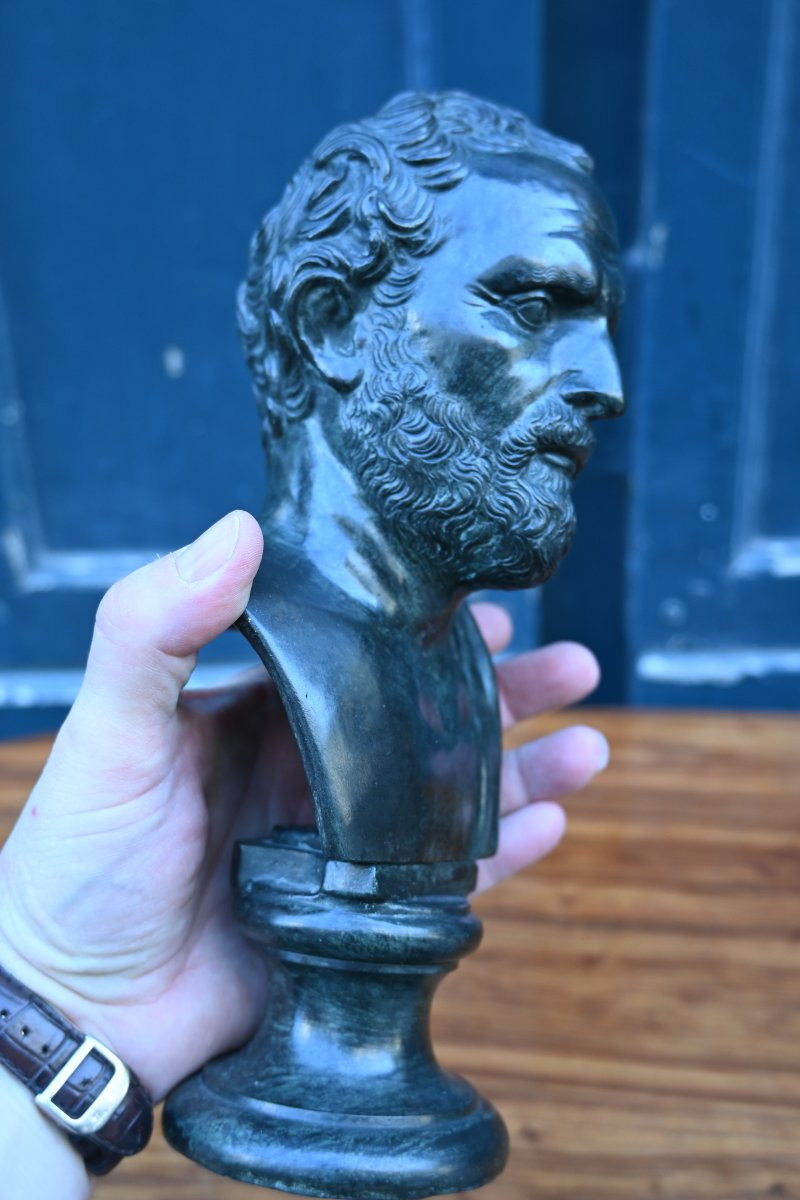 Buste d un philosophe bronze , Italie -photo-7