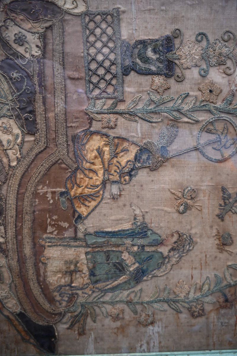 Set Of Four Louis XIV Period Appliqué Embroideries-photo-5