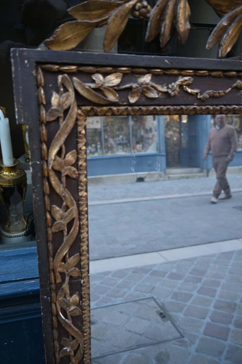 Carved Wooden Mirror, Italy, Louis XVI Period-photo-3