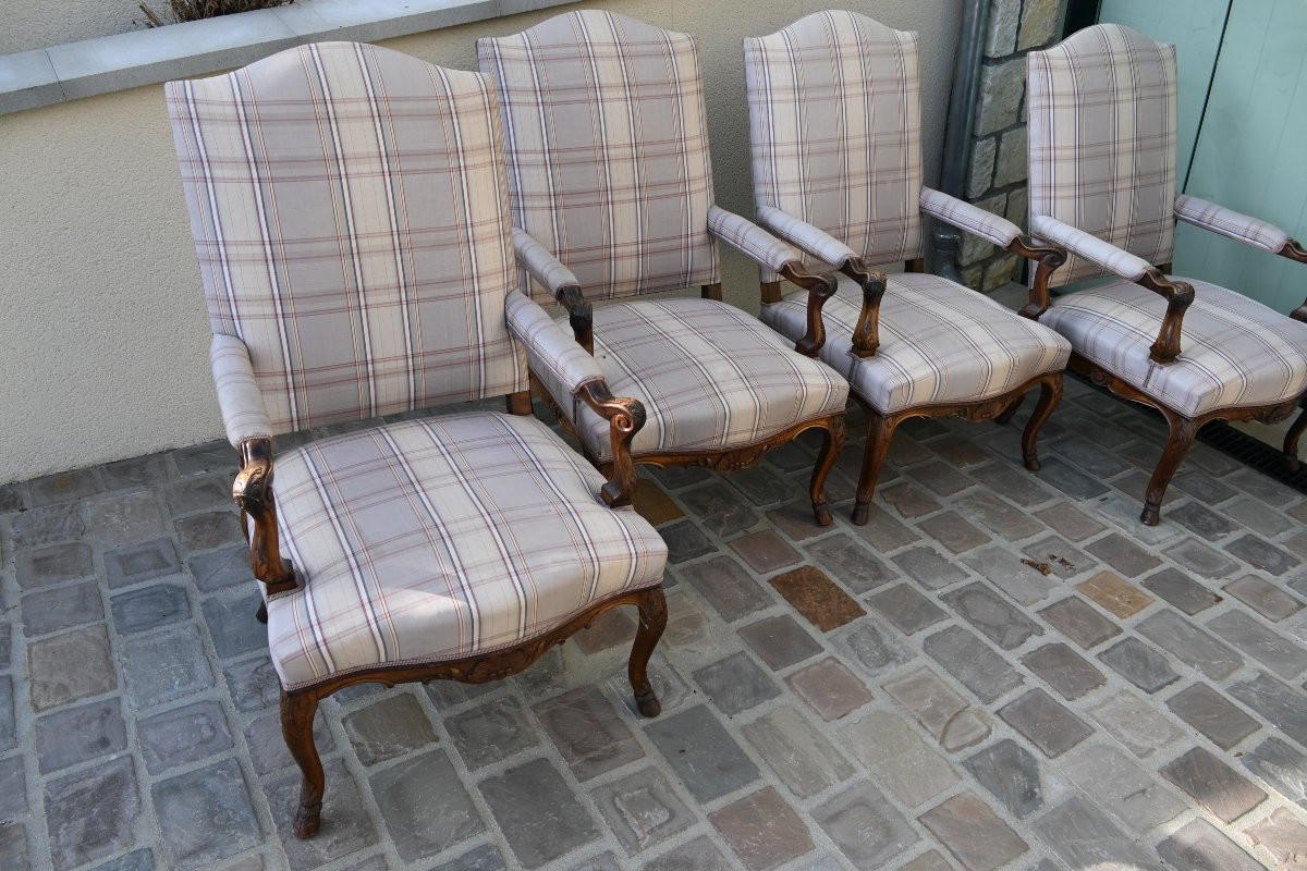 Suite Of 4 Large Regency Style Armchairs -photo-3