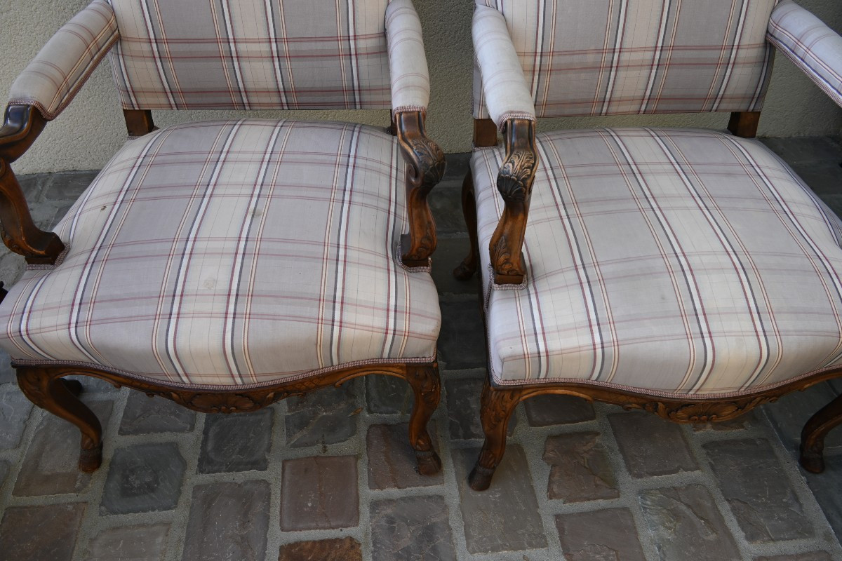 Suite Of 4 Large Regency Style Armchairs -photo-4