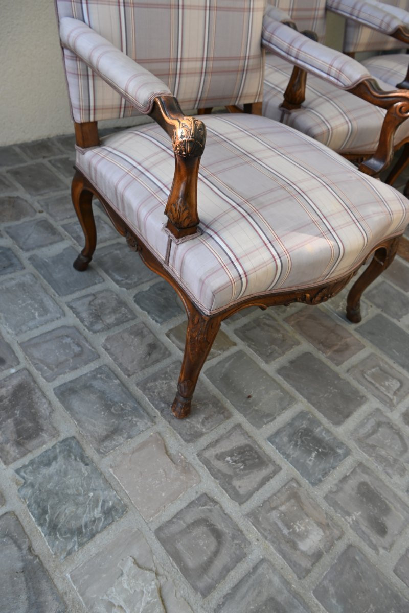Suite Of 4 Large Regency Style Armchairs -photo-2