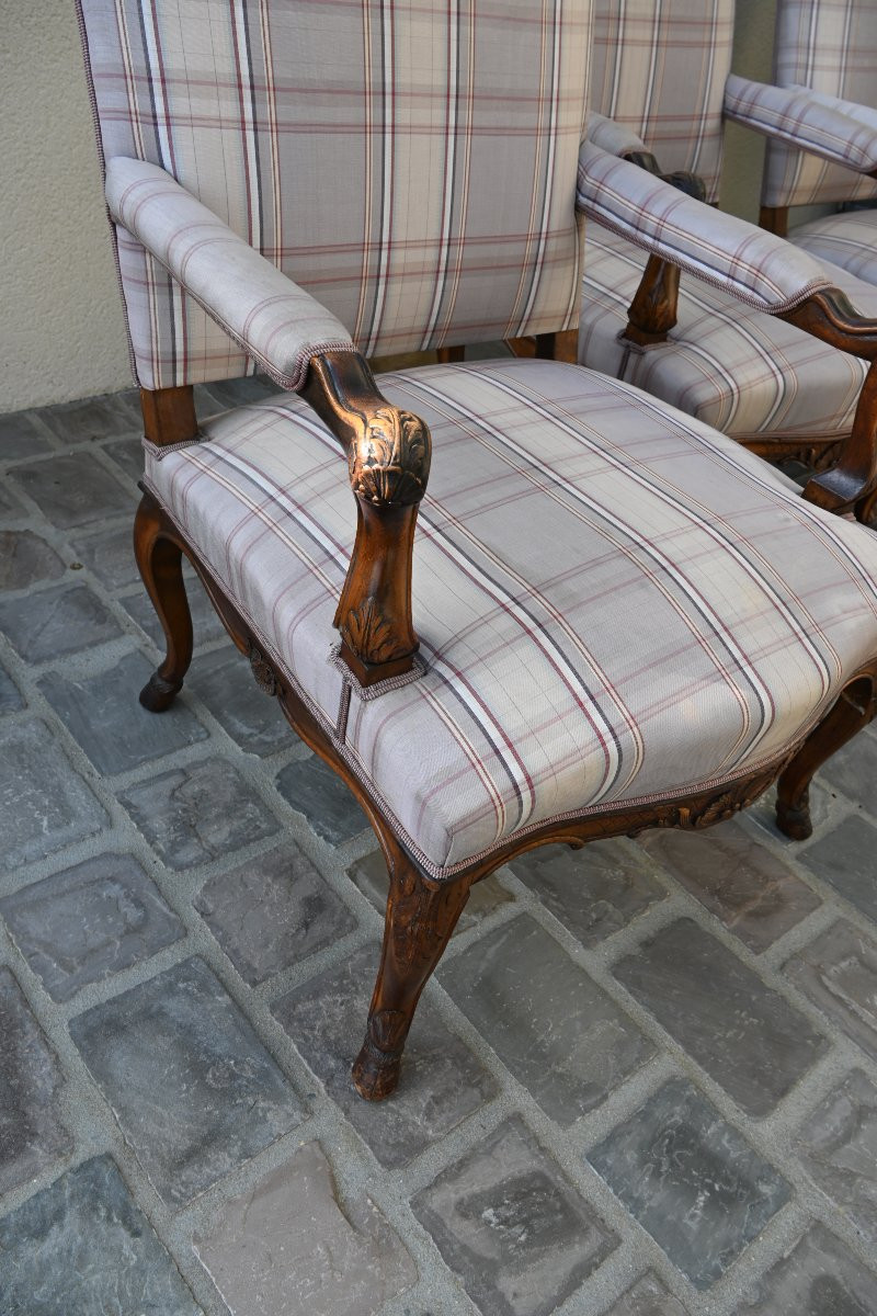 Suite Of 4 Large Regency Style Armchairs -photo-3