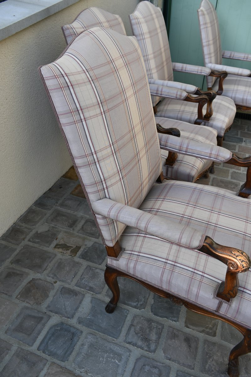 Suite Of 4 Large Regency Style Armchairs -photo-5