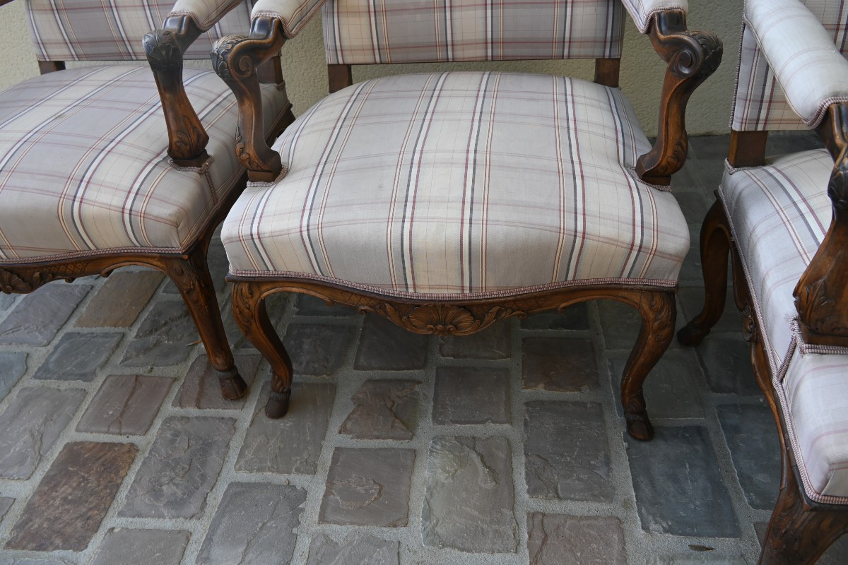 Suite Of 4 Large Regency Style Armchairs -photo-8