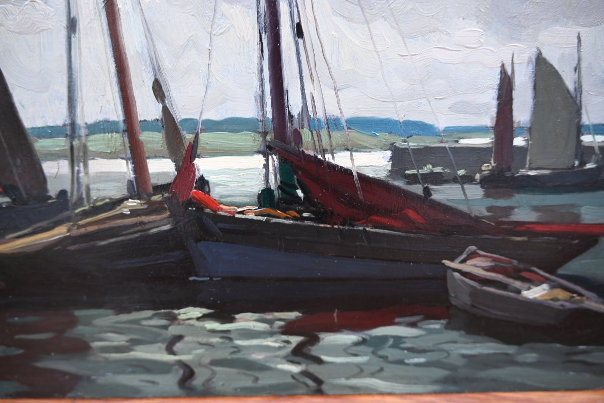 Eschbach, Sardine Fishing Boats In Concarneau, Wooden Sign-photo-4