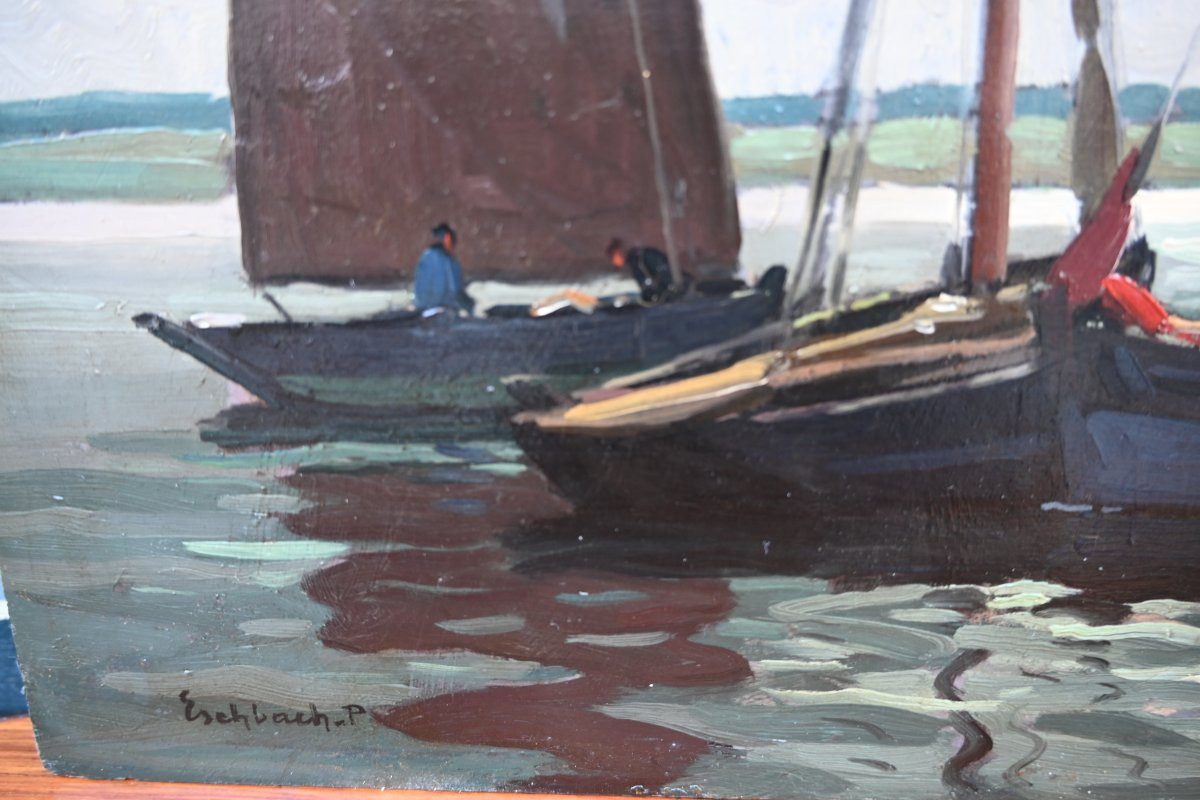 Eschbach, Sardine Fishing Boats In Concarneau, Wooden Sign-photo-2