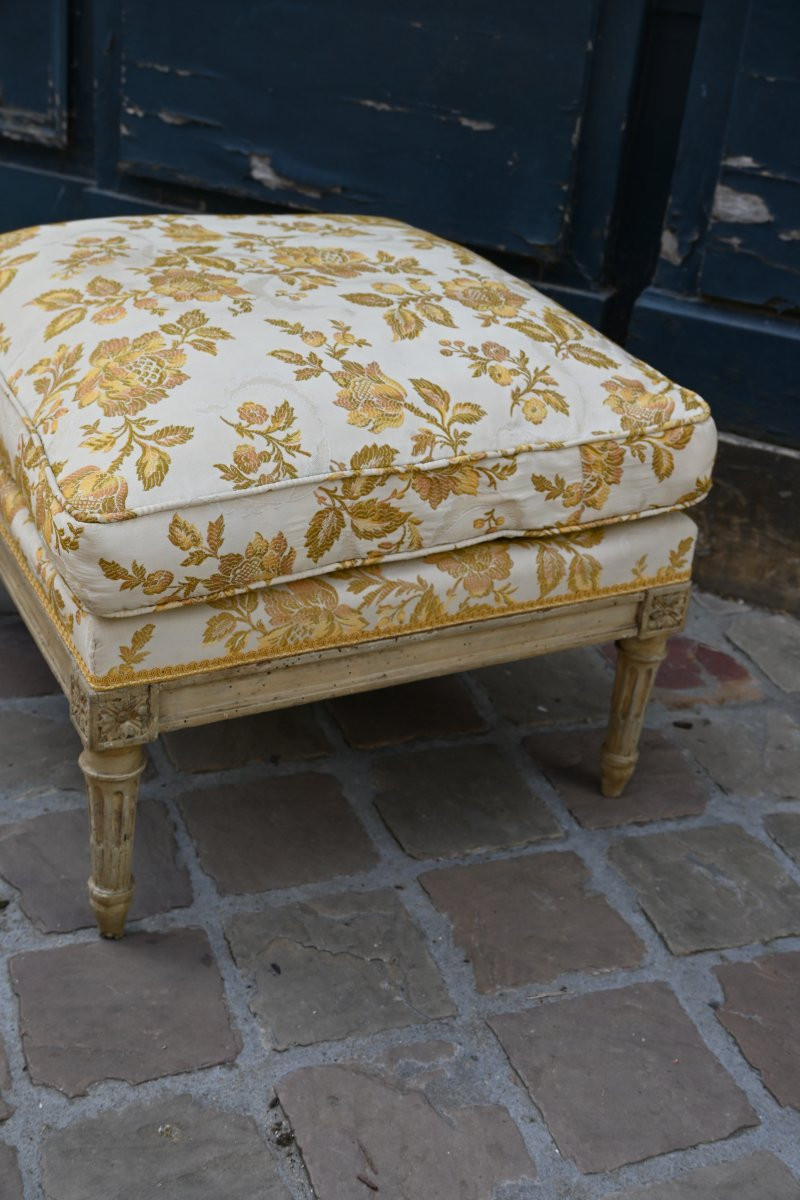 Grand tabouret rectangulaires estampillé de Sené  d époque Louis XVI-photo-5
