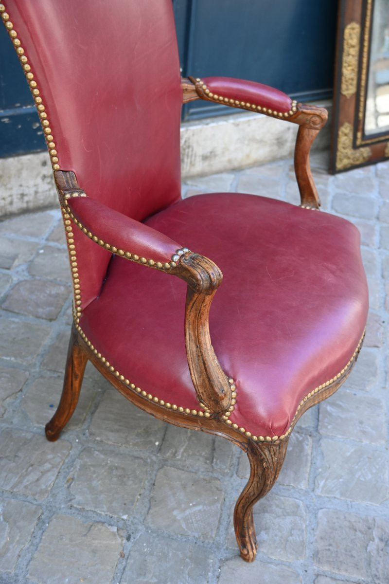 Rare Louis XV-18th Century High-backed Nursing Chair-photo-4