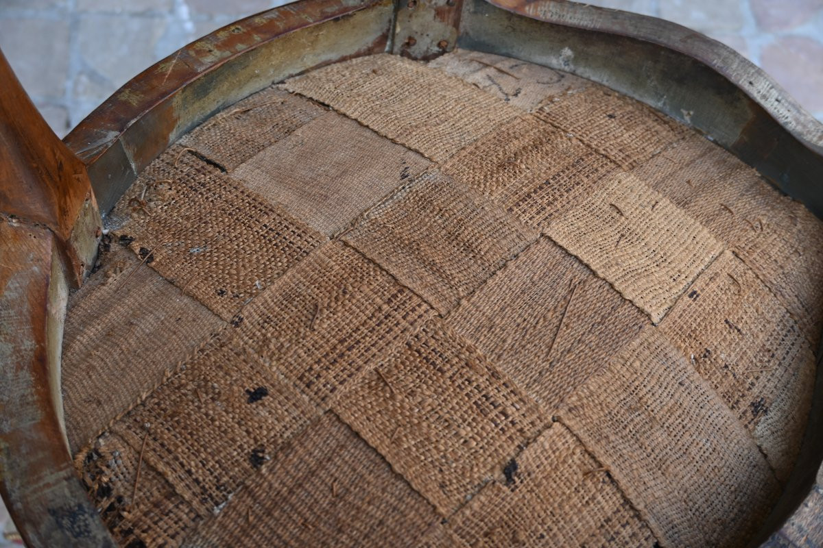 Rare Louis XV-18th Century High-backed Nursing Chair-photo-6