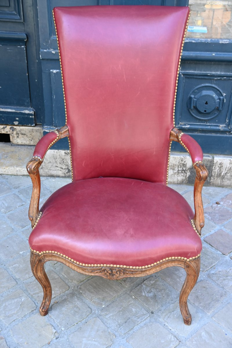 Rare Louis XV-18th Century High-backed Nursing Chair-photo-8