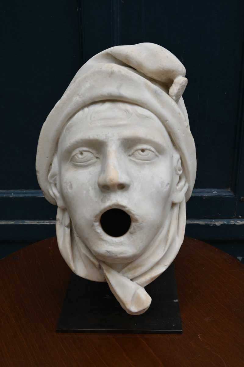Marble Fountain Mask, Italy, Naples, 18th Century-photo-3