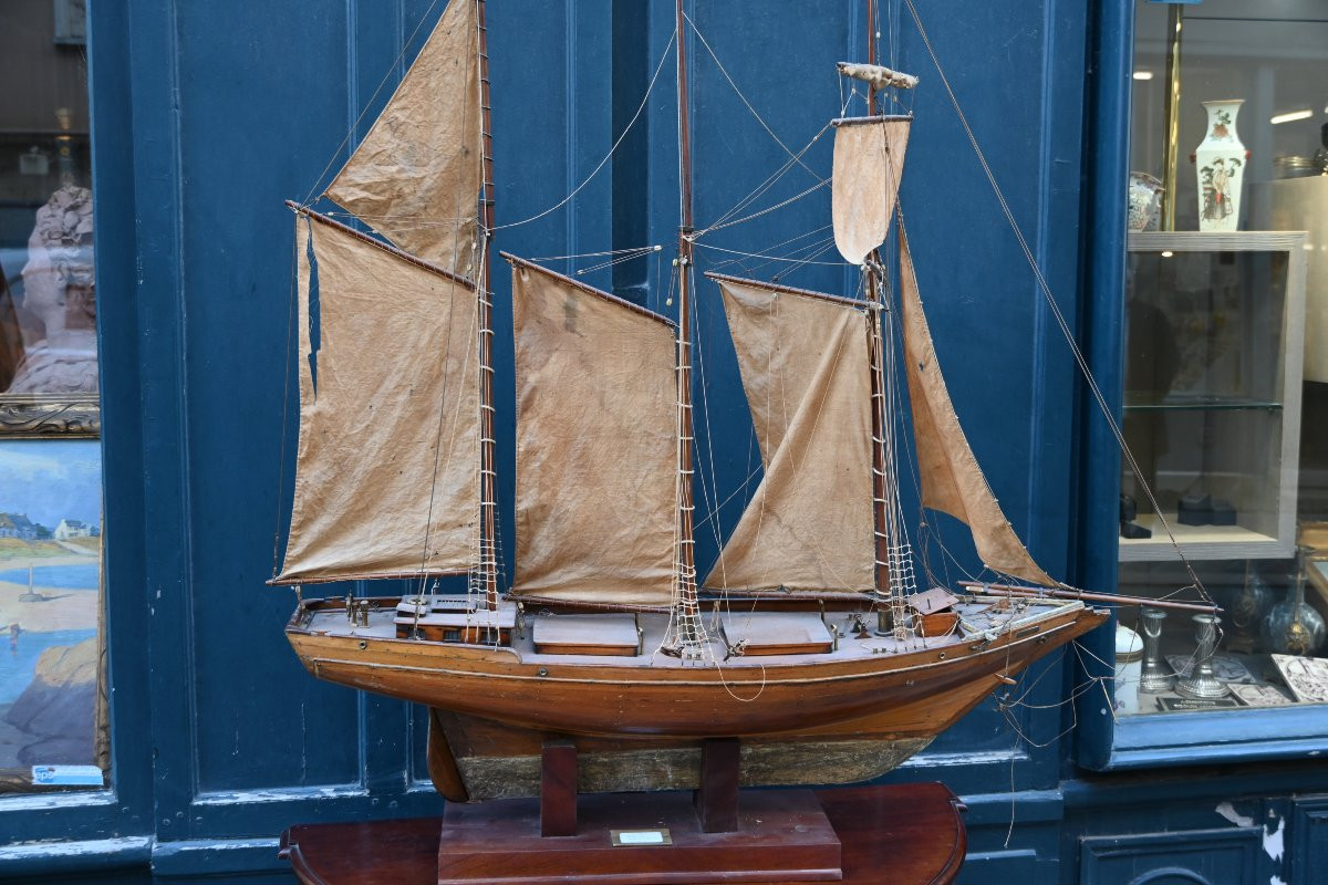 Goelette , Beautiful Sailing Model Of Basin Of The Beginning XX-photo-3